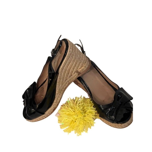 Valentino Garavani‎ Women's Black Bow Wedge Espadrille Sandals 40 box dust cover - Picture 3 of 16